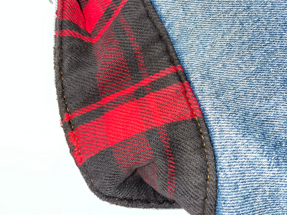 
                  
                    Vintage denim jacket Washed with Tartan Lining  (2)
                  
                
