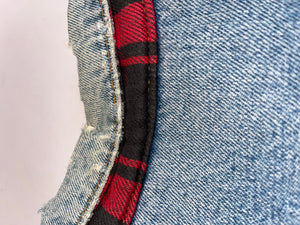 Red best sale stitch levis